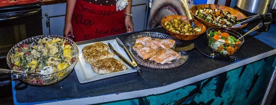 Delicious meals served onboard