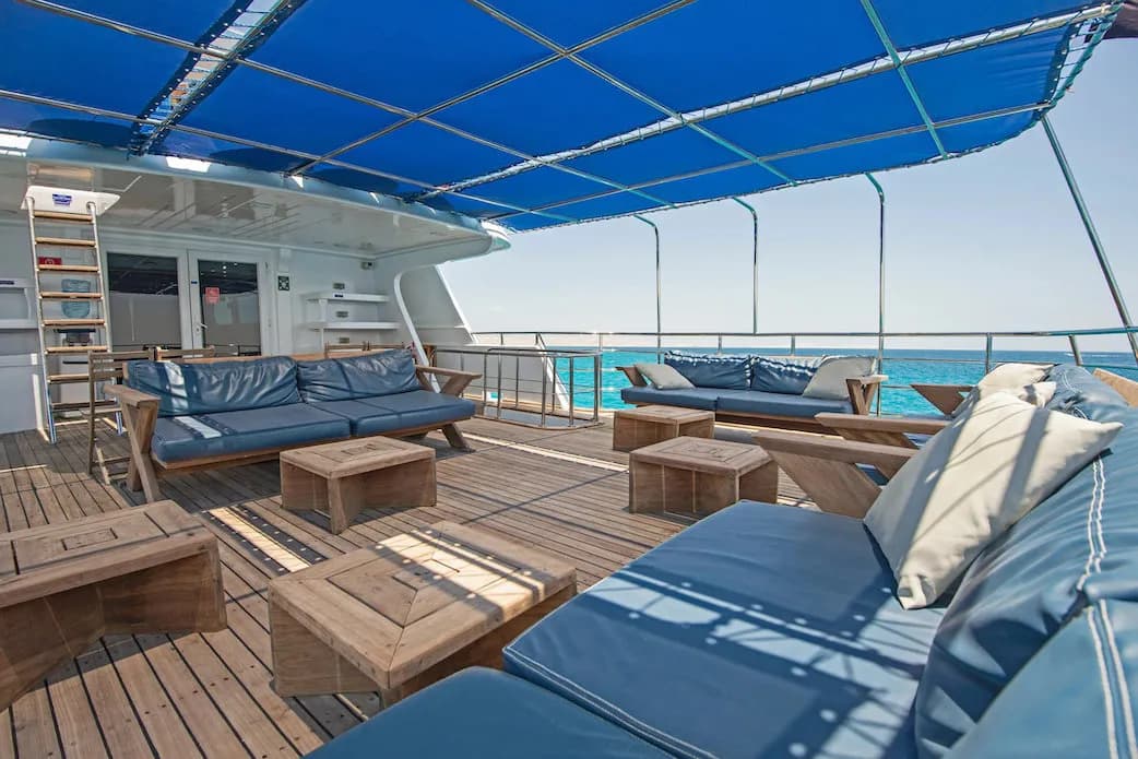 Shaded area of the sundeck