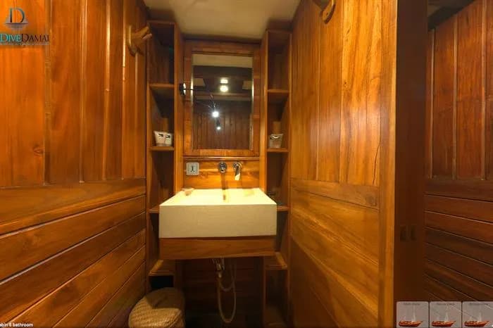 Ensuite bathroom aboard the Damai I (Dive Damai Liveaboard)
