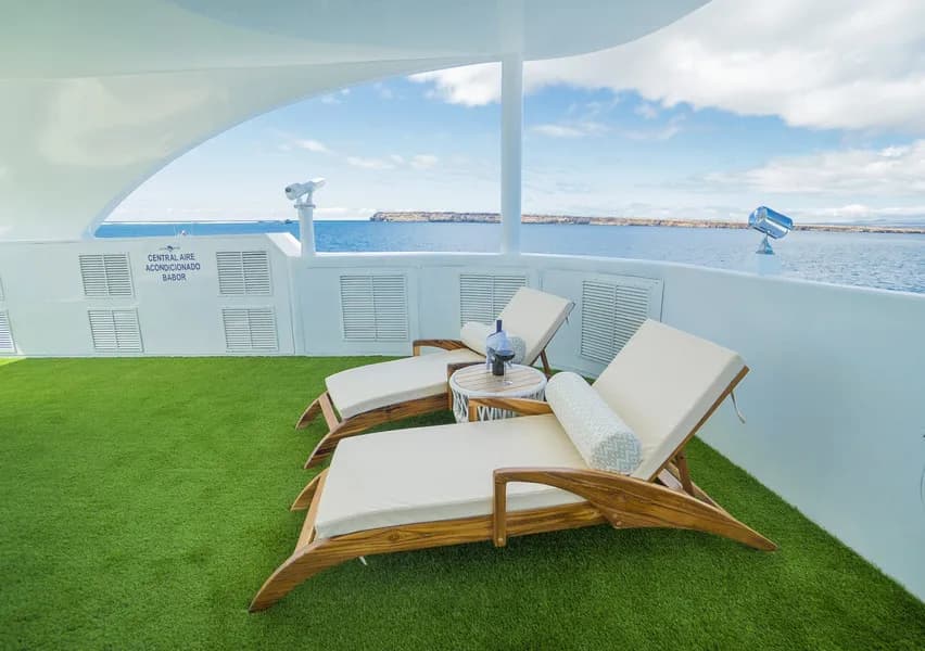 Sunbeds on the sundeck