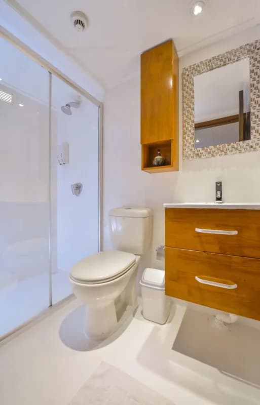 A bathroom on the Carpe Diem Maldives liveaboard.