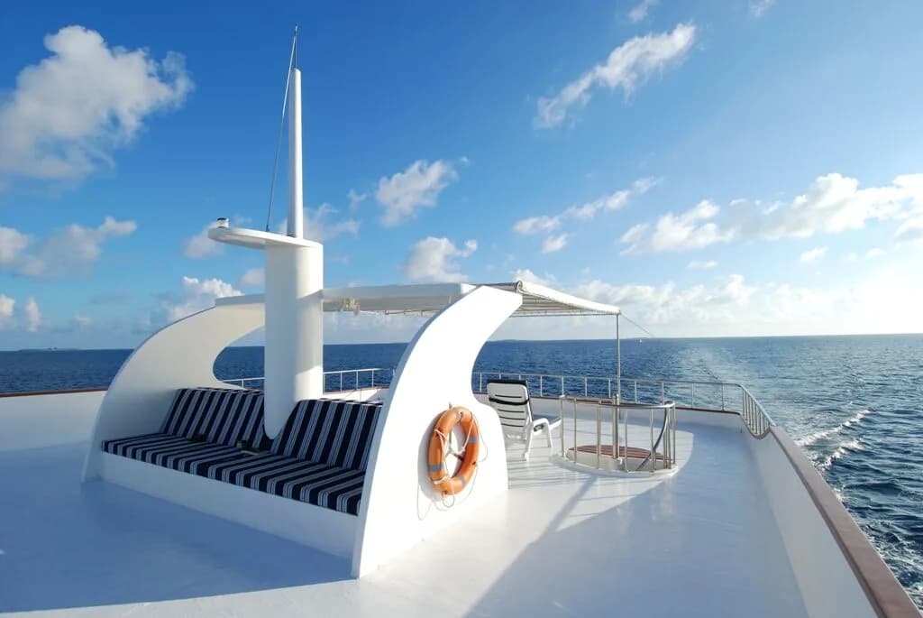 Carpe Diem Maldives sun deck area.