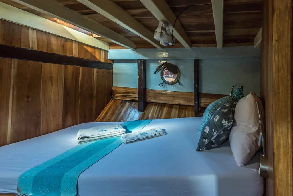 Large bed in the cabin