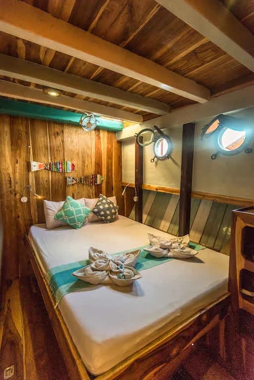 Large bed in the cabin