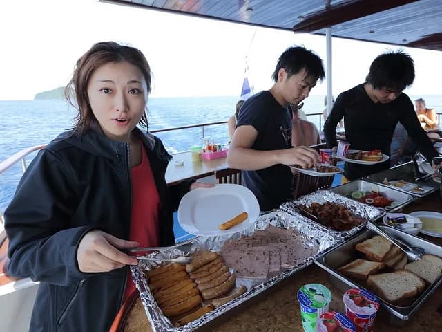 Guests enjoying a good meal