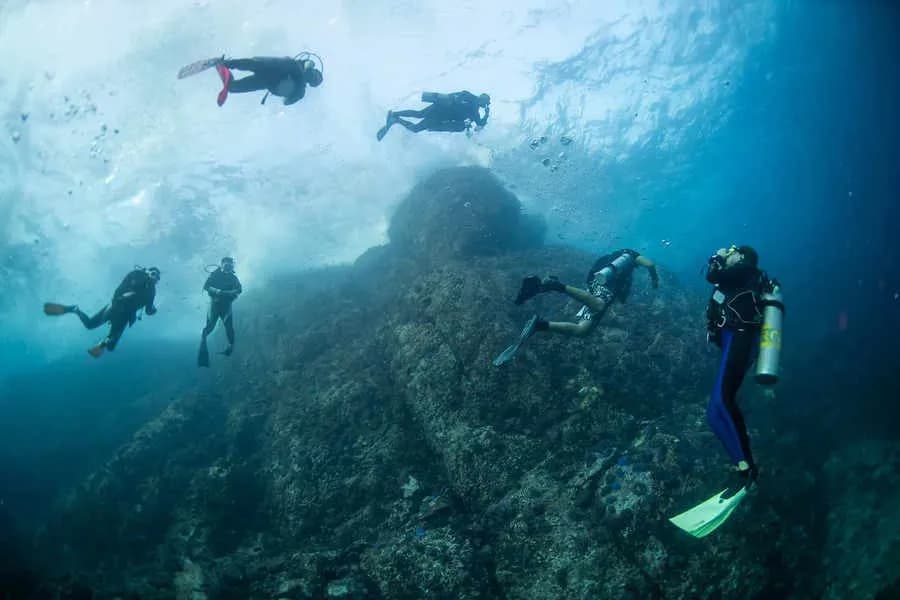 Divers exploring underwater