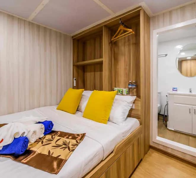 Large bed in the cabin