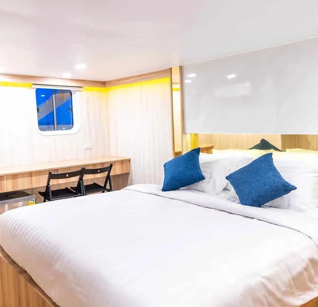 Large bed in the accommodation