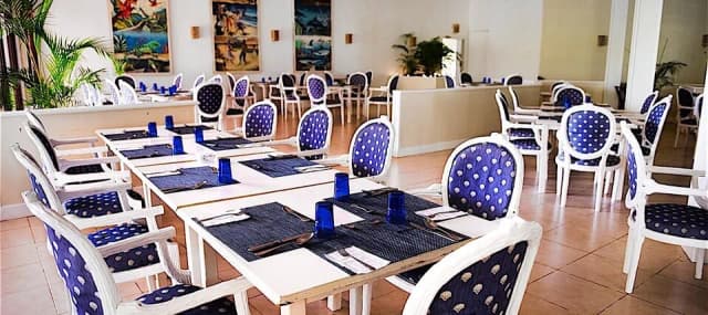 The restaurant at Fantasy Island Roatan Resort.