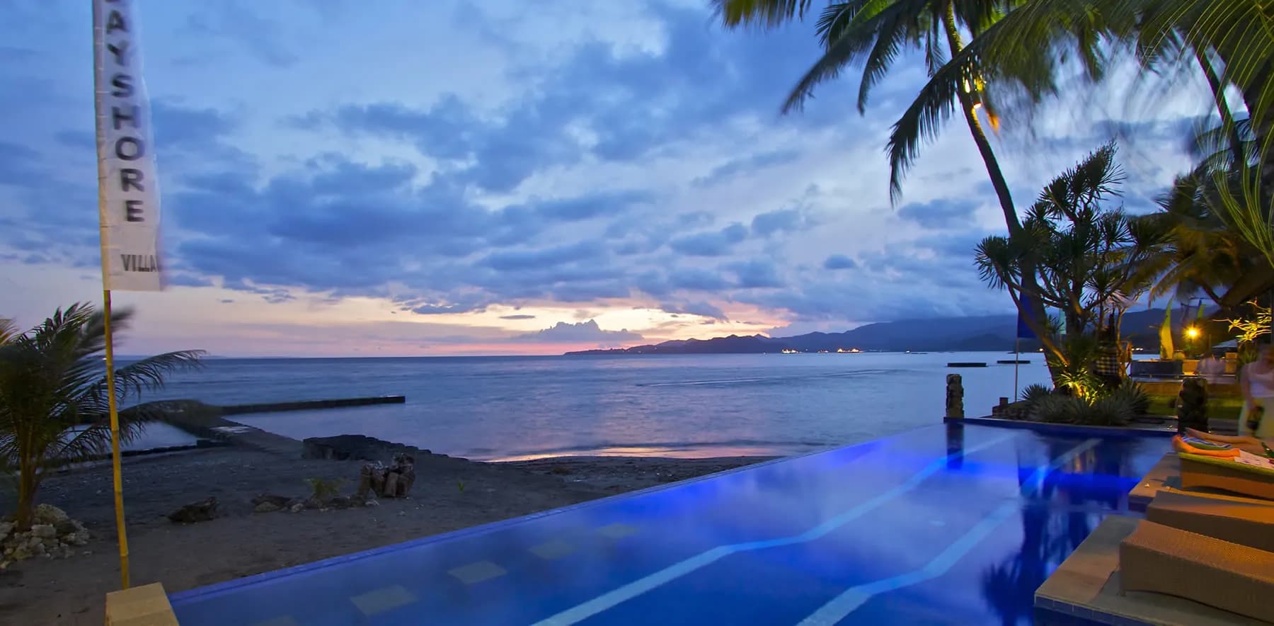 A pool overlooking the sea at Bayshore Villas Candidasa. A pool overlooking the sea at Bayshore Villas Candidasa.