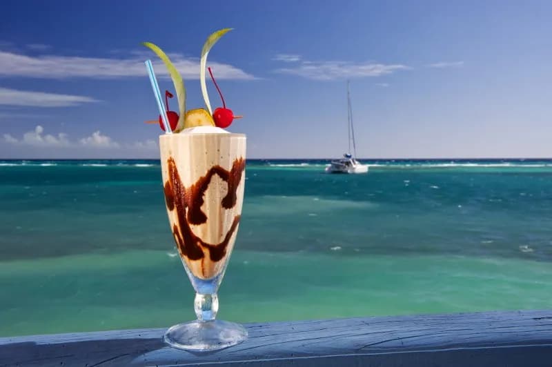 A mouth-watering shake at the Blackbird Caye Resort A mouth-watering shake at the Blackbird Caye Resort
