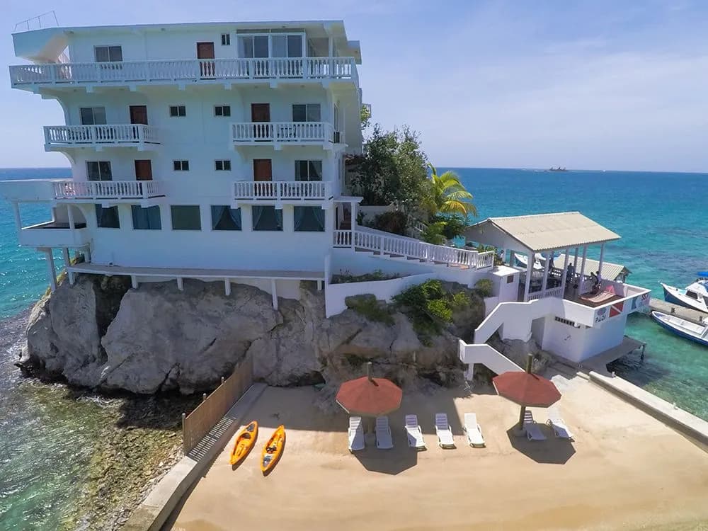 A large sundeck and building at Villa on Dunbar Rock A large sundeck and building at Villa on Dunbar Rock