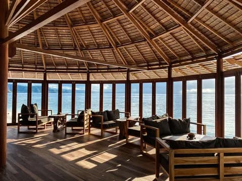 Lounge area overlooking the water Lounge area overlooking the water