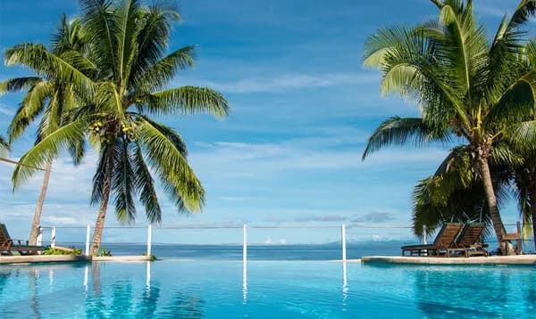 Infinity pool view at Paradise Taveuni