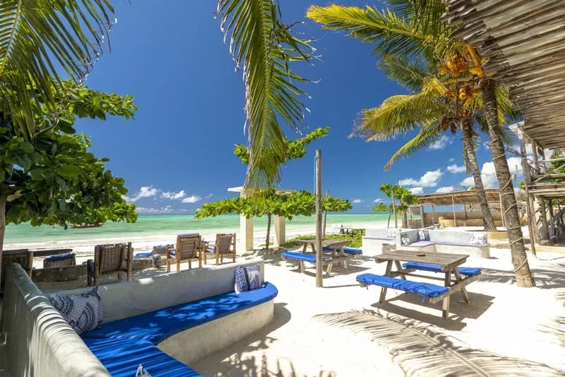 Paje Beach Apartments & Hotel with the ocean in the background Paje Beach Apartments & Hotel with the ocean in the background