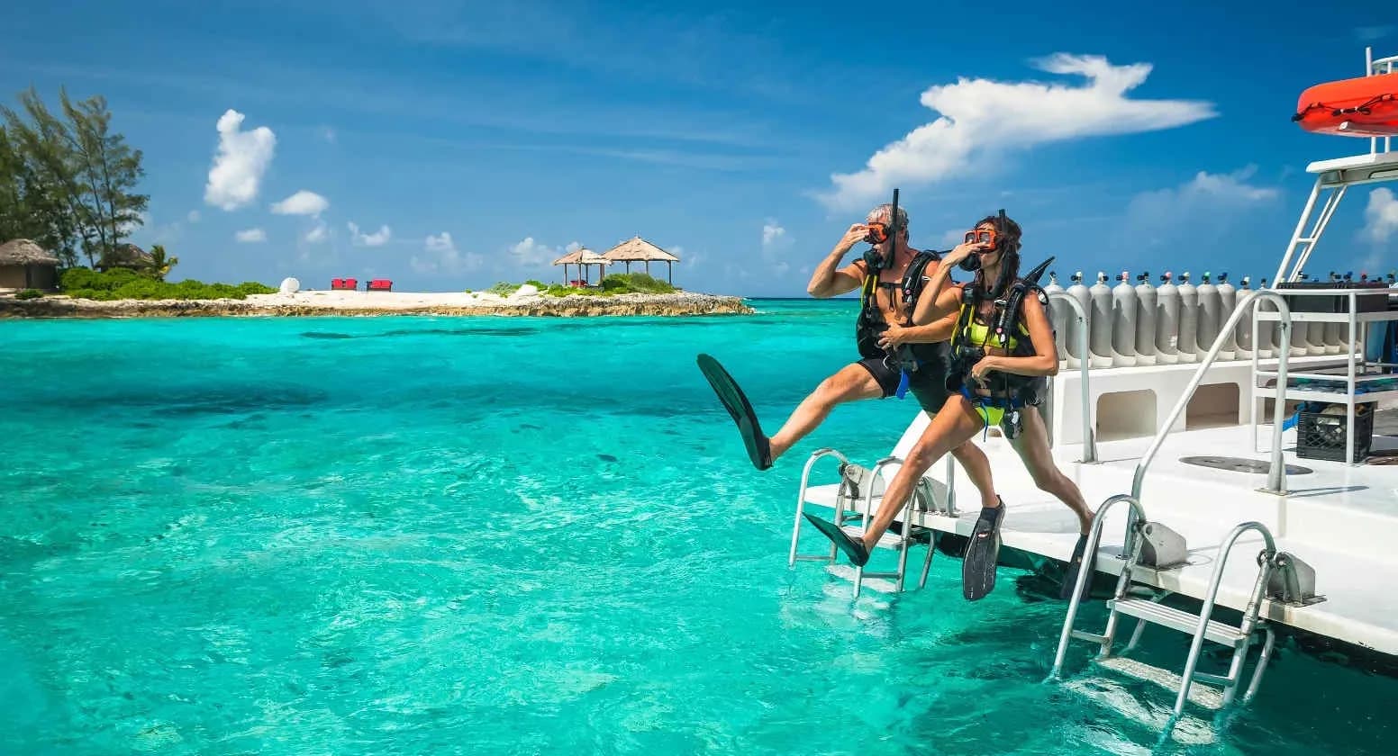 Guests talk a big stride into the ocean Guests talk a big stride into the ocean