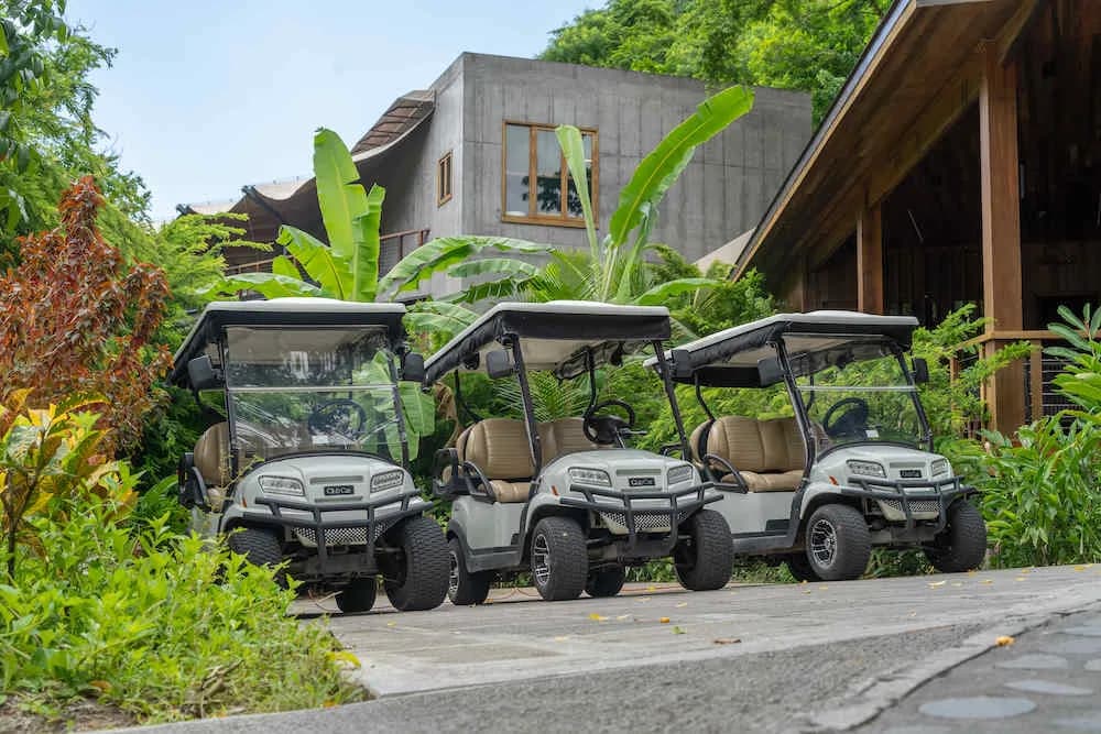 Go karts to get around the property Go karts to get around the property