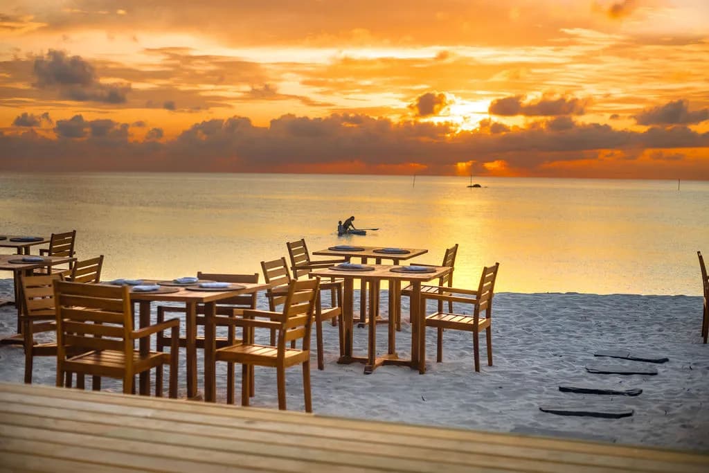 Sunset view at the restaurant Sunset view at the restaurant