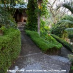 Pathway to secluded deluxe cottages with ocean views