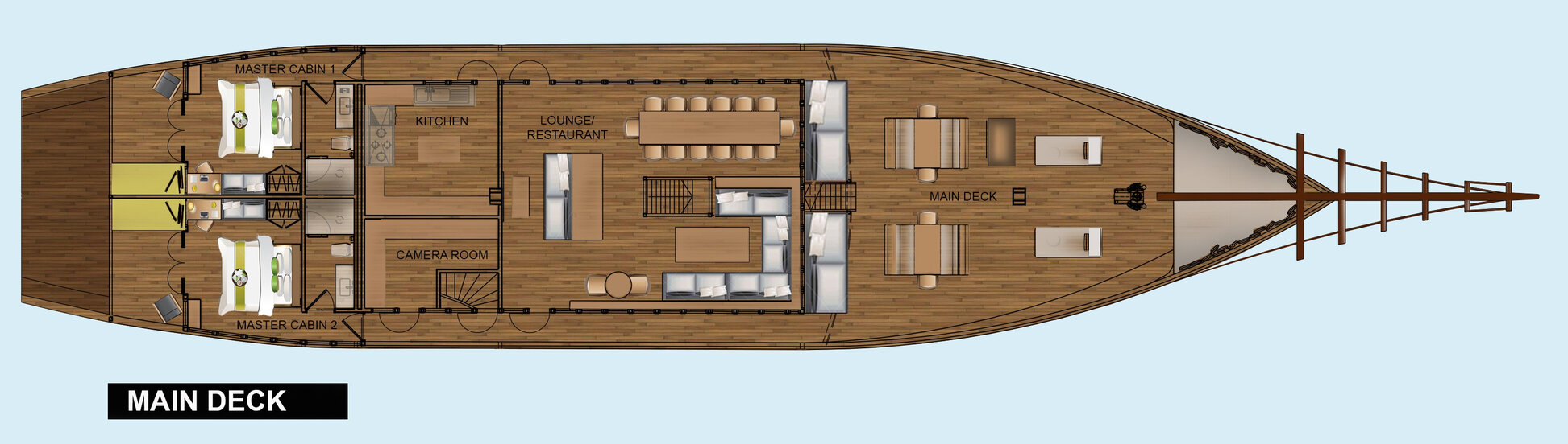 Coralia Liveaboard's deck plan