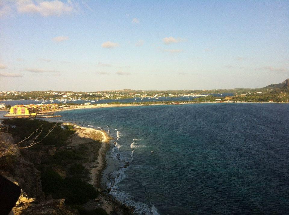 A coastline view of Curacao, Caribbean