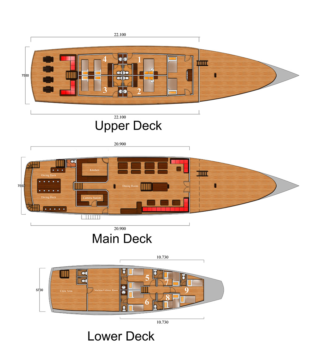 Mola Mola 1 Liveaboard Deck Plan