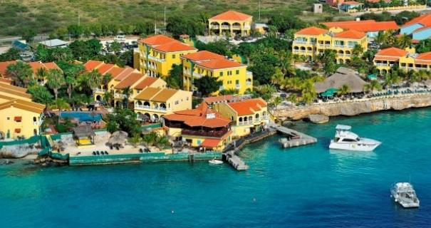 aerial view of buddy dive resort in Bonaire