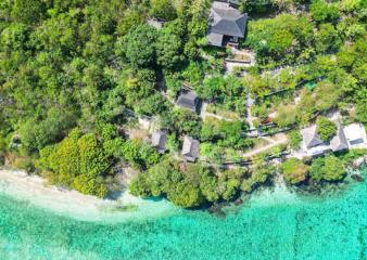 An aerial view of Alor Tanapi Dive Resort.