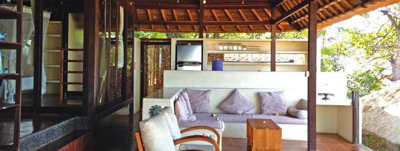 Living area of a large villa at Bloo Lagoon Eco Village