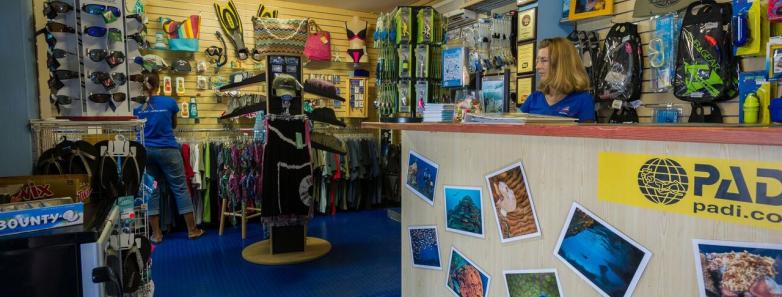 A store showcasing a diverse range of scuba gear and accessories for underwater enthusiasts.