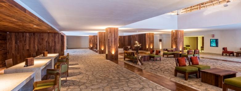 The lobby at Presidente Intercontinental Resort & Spa in Cozumel, Mexico.