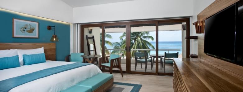 A luxury ocean view room at Presidente Intercontinental Resort & Spa in Cozumel, Mexico.