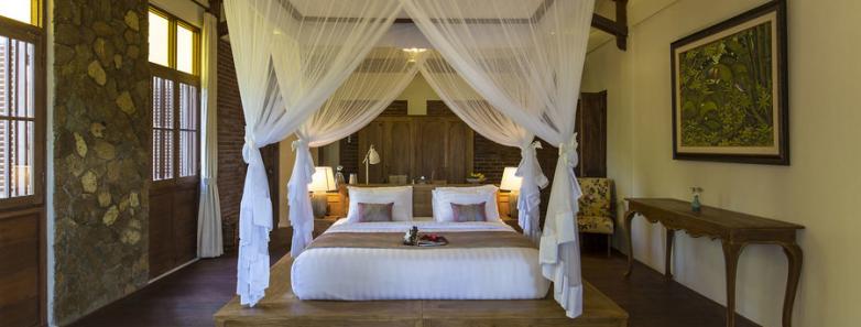 Bedroom interior of a two-bedroom forest villa at Plataran Menjangan Resort & Spa Bali