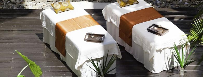 Massage beds at Playacar Palace.
