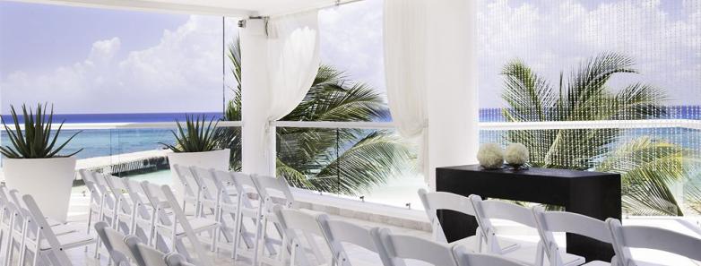 A pavilion set up for a wedding at Playacar Palace.