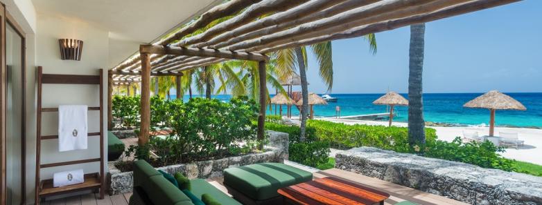 A reef room terrace looks to the sea at Presidente Intercontinental Resort & Spa in Cozumel, Mexico.