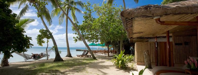 The peaceful grounds at Toberua Island Resort Fiji.
