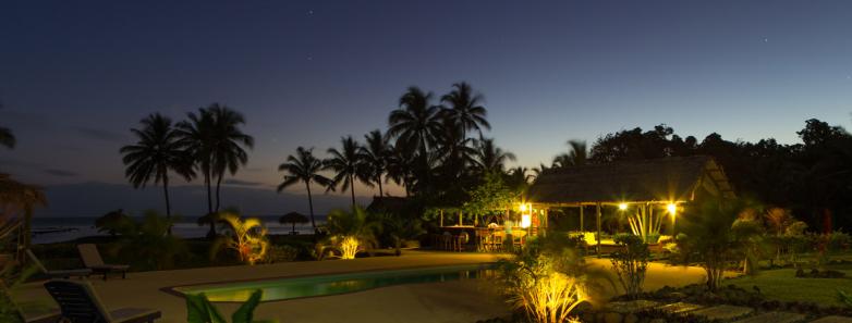 Waidroka Bay Resort at night
