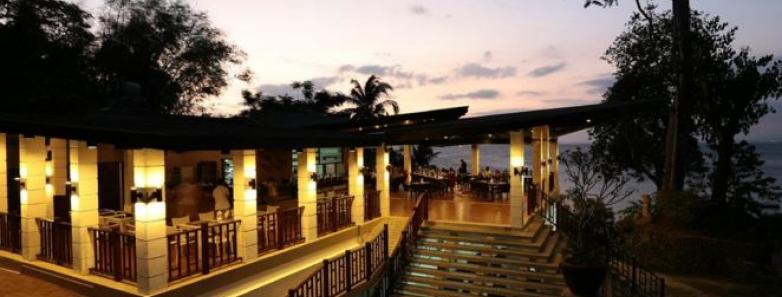 Exterior view of the restaurant at Aiyanar Beach & Dive Resort