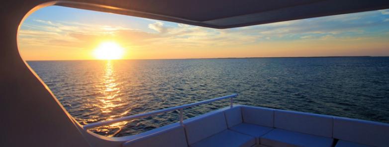 Sunset view aboard Avalon II