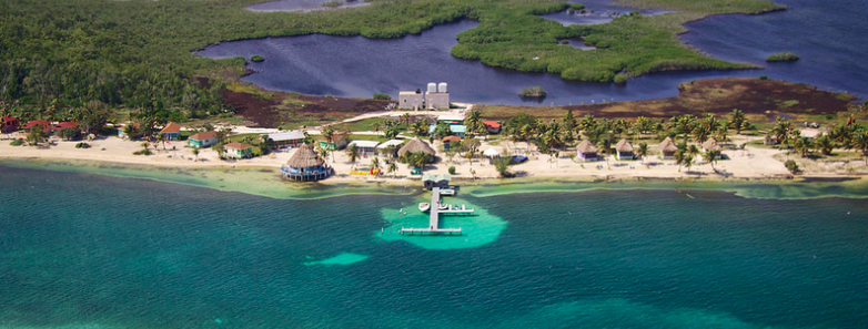 Blackbird Caye Resort aerial view