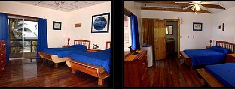 Rooms at Deep Blue Resort in Utila, Honduras.