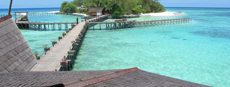 A view of Lankayan Private Island from the jetty