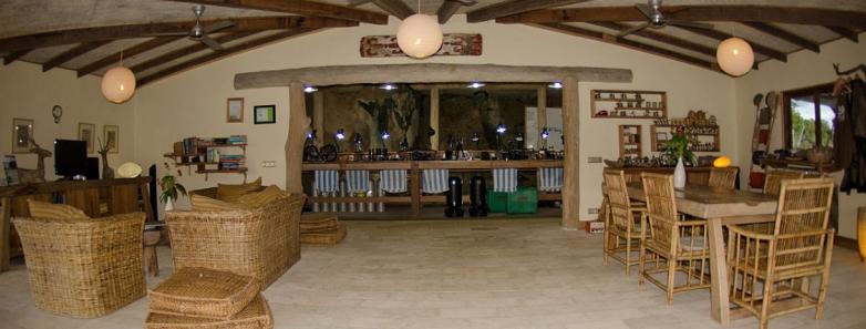 Interior view of the dive center at Misool Resort