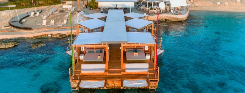 Over-water cabanas at Presidente Intercontinental Resort & Spa in Cozumel, Mexico.