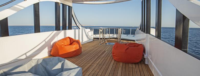 Sundeck with beanbag chairs