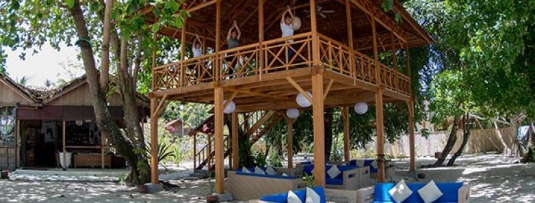 A treehouse for yoga at Siladen Resort & Spa Bunaken