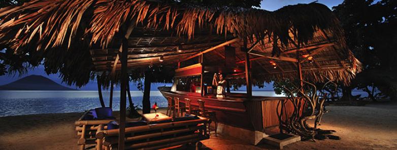 Lounge and beach bar at Siladen Resort & Spa Bunaken
