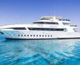 The M/Y Excellence on crystal blue waters